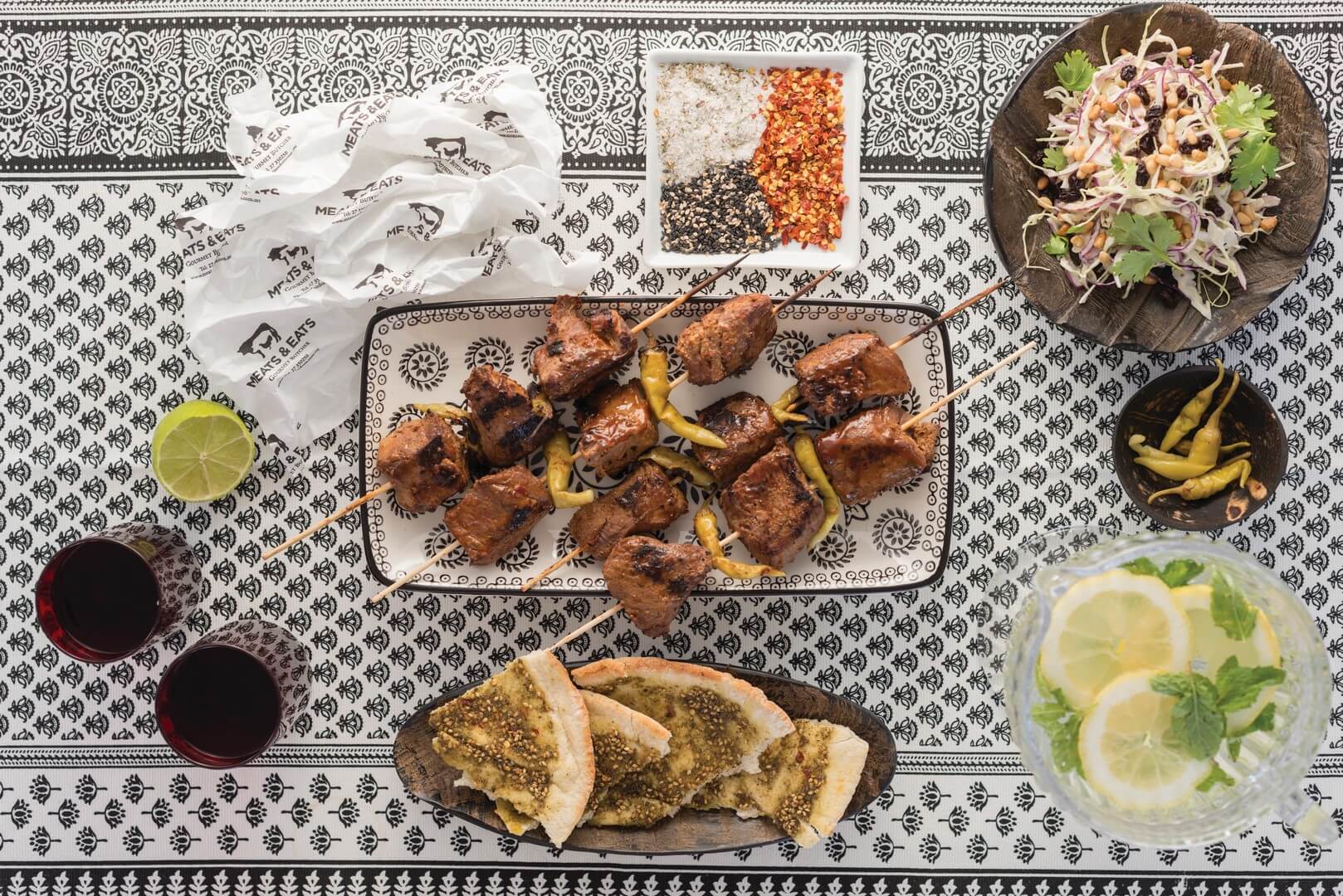 Harissa Beef Kebabs... Served